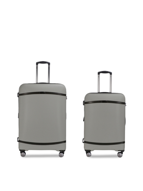 

IT luggage Set of 2 Grey Solid Quiant Hard-Sided Trolley Suitcases
