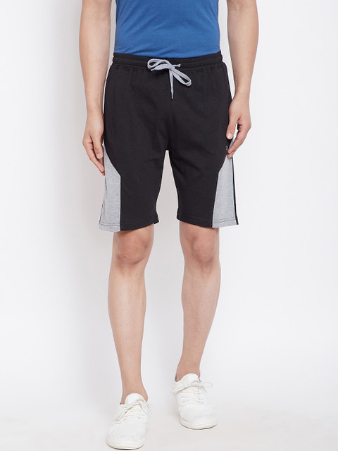 

Adobe Men Black Colourblocked Regular Fit Sports Shorts