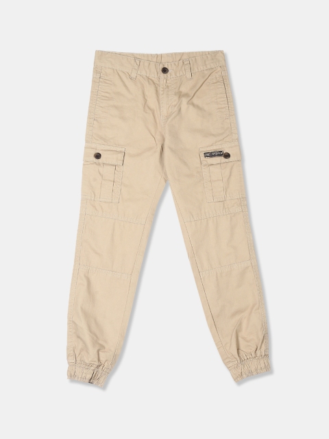 

Cherokee Boys Beige Regular Fit Solid Cargos