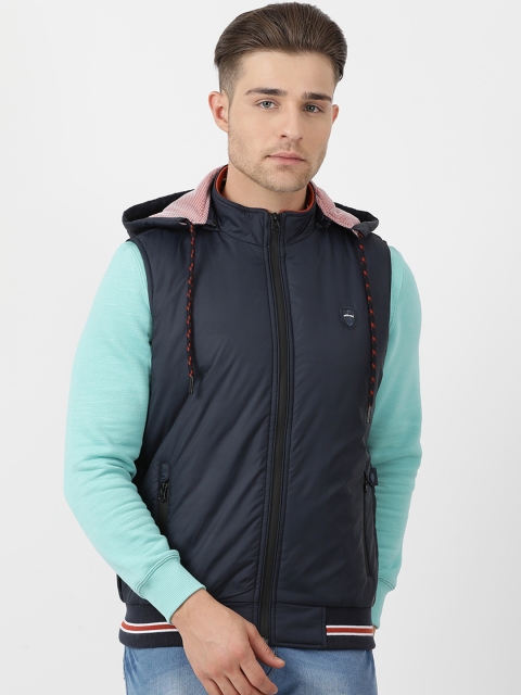 

Monte Carlo Navy Blue Men Solid Bomber Jacket
