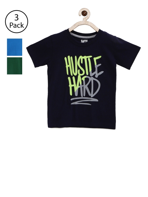

Joven Boys Pack of 3 Printed Round Neck T-shirts, Green