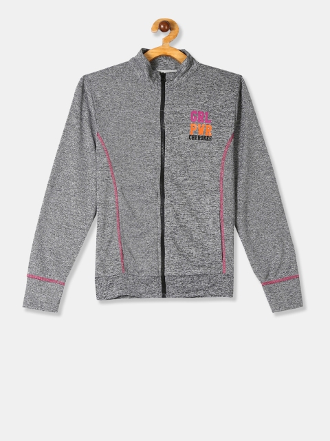

Cherokee Girls Grey Solid Sporty Jacket