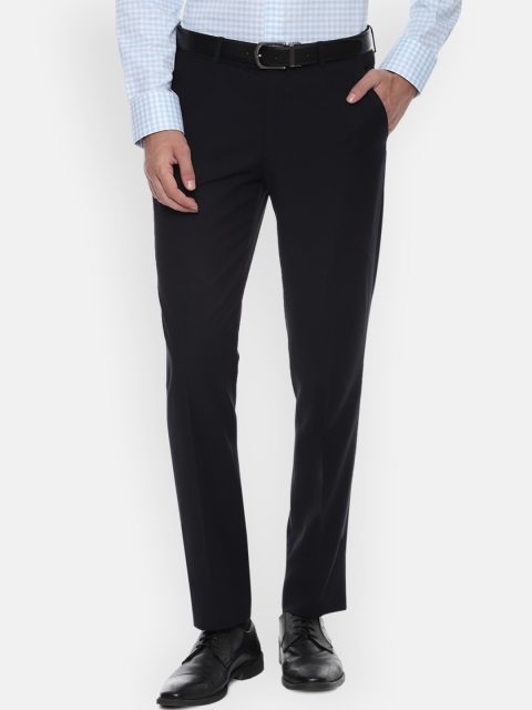 

Louis Philippe Men Black Slim Fit Solid Formal Trousers