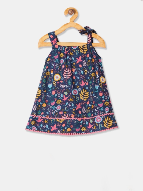 

Donuts Girls Blue Printed A-Line Dress