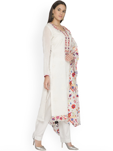 

Pernia Pop-Up Shop By NYSA & SHUBHANGI Cream-Coloured & Pink Yoke Design Kurta Set