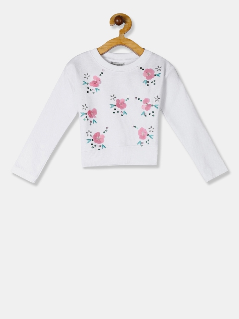 

Cherokee Girls White & Pink Embellished Sweatshirt