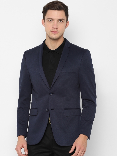 

Allen Solly Men Navy Blue Solid Single-Breasted Slim-Fit Blazer