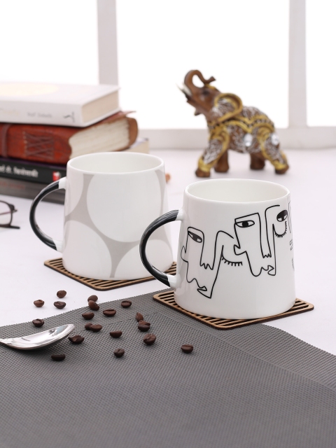 

JCPL White 2-Pieces Printed Porcelain Cups Set