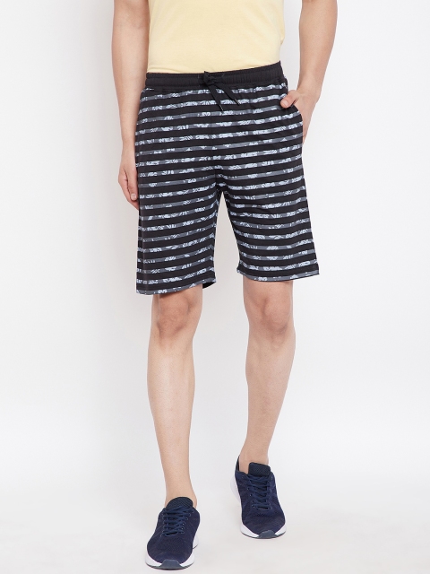 

Adobe Men Black Striped Regular Fit Regular Shorts