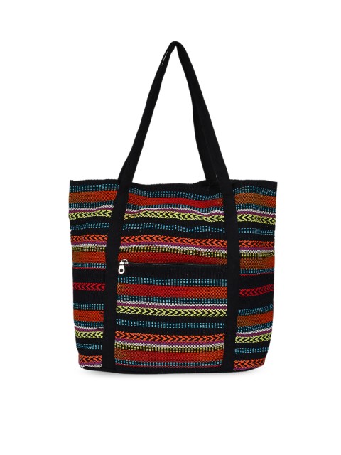 

Anekaant Black & Red Self Design Shoulder Bag