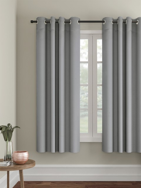 

eyda Grey Solid Single Room Darkening Window Curtain