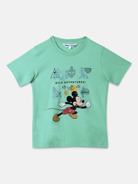

DISNEY X ZILINGO Boys Green Printed Round Neck T-shirt