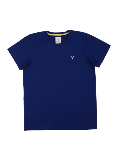 

Allen Solly Junior Boys Blue Solid Round Neck Pure Cotton T-shirt