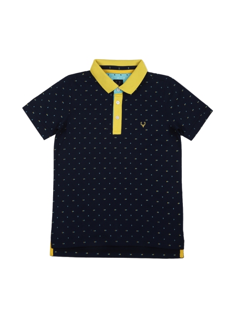 

Allen Solly Junior Boys Navy Blue Printed Polo Collar T-shirt