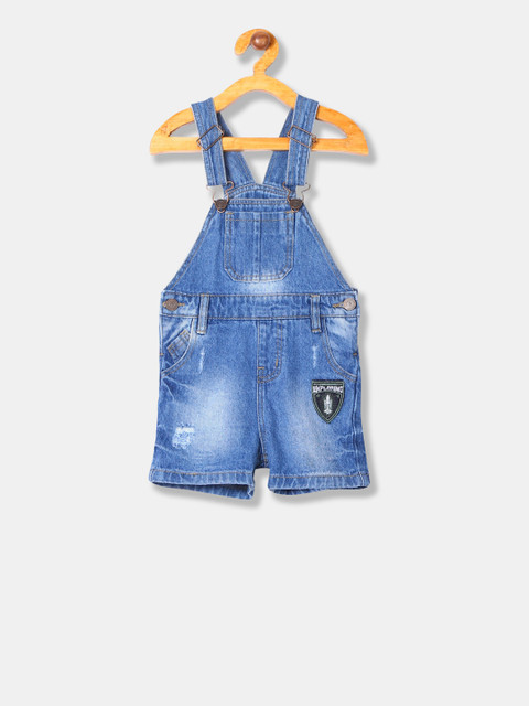 

Cherokee Boys Blue Solid Denim Pure Cotton Slim-Fit Dungaree