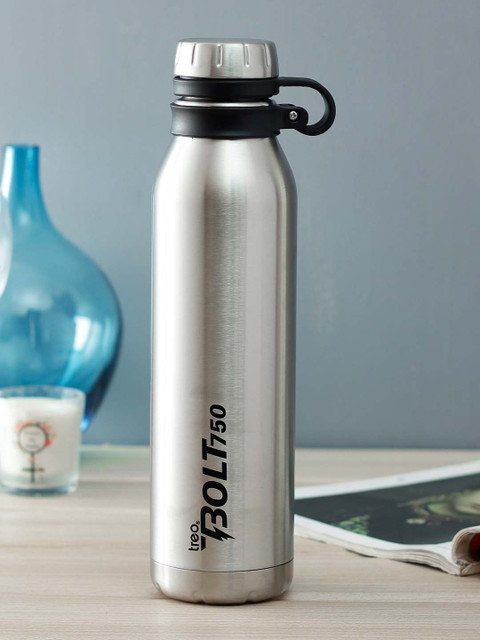 

Treo Silver-Toned Bolt-750 Thermosteel Hot & Cold Stainless Steel Water Bottle 750ml