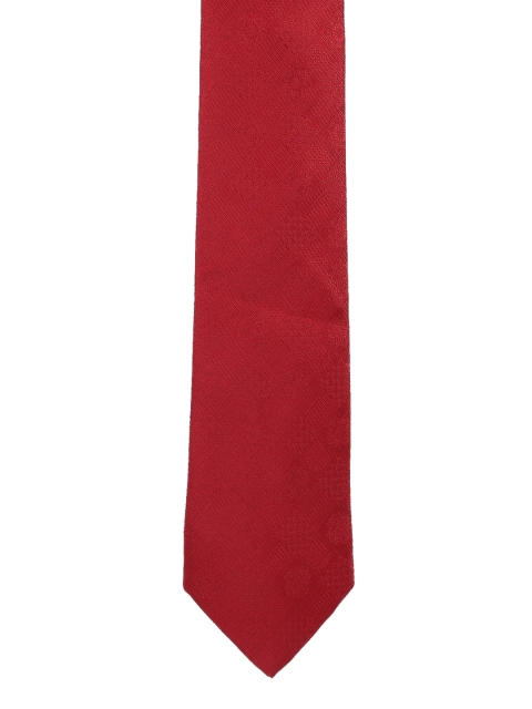 

Peter England Red Woven Design Broad Tie