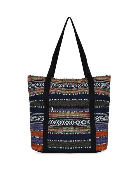 

Anekaant Navy Blue & Beige Self Design Shoulder Bag