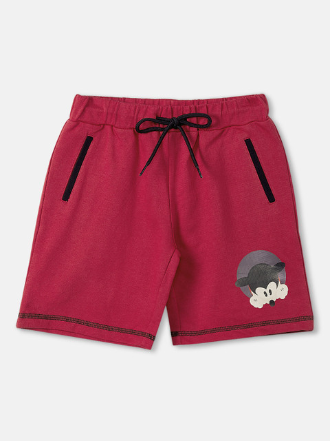 

DISNEY X ZILINGO Boys Red Mickey and Friends Printed Regular Fit Regular Shorts