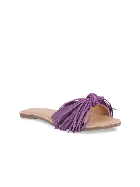 

Aria Nica Girls Purple Solid Leather Open Toe Flats