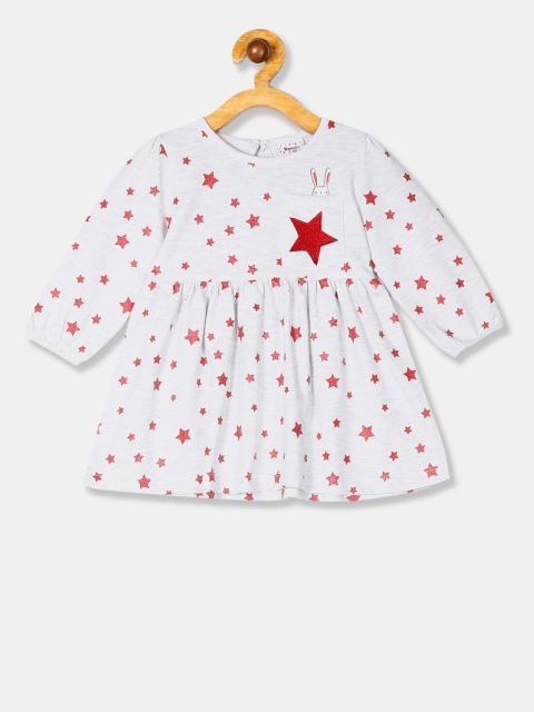 

Donuts Girls Grey Printed Fit and Flare Dress