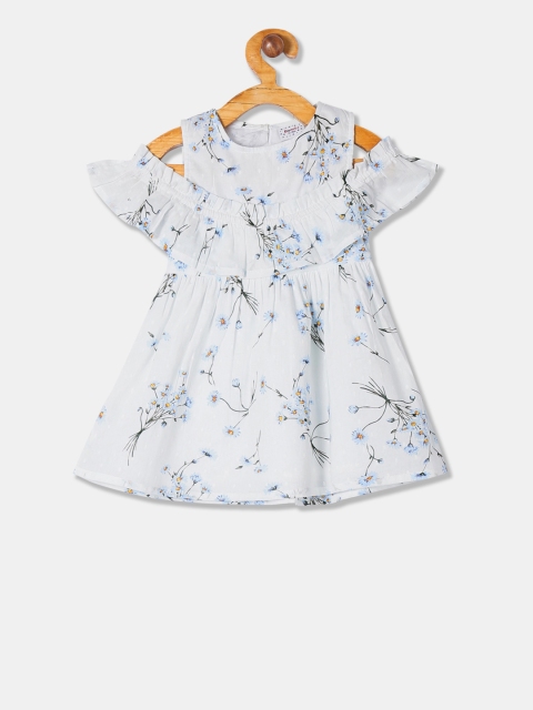 

Donuts Girls White Printed Fit and Flare Dress