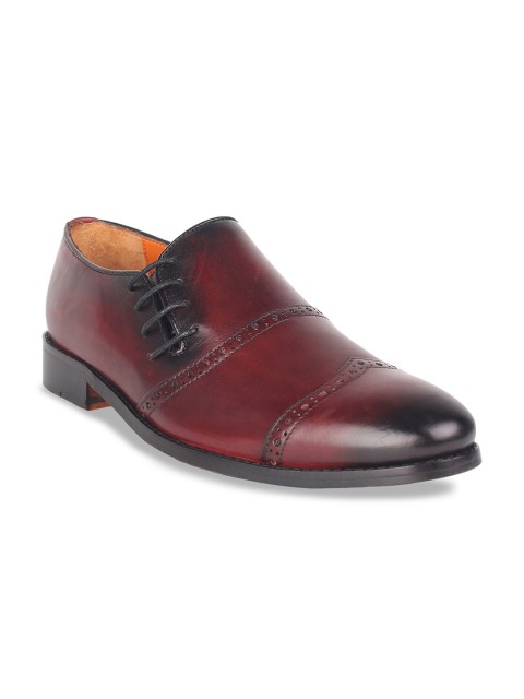 

SIMON CARTER LONDON Men Maroon Formal Leather Slip Ons