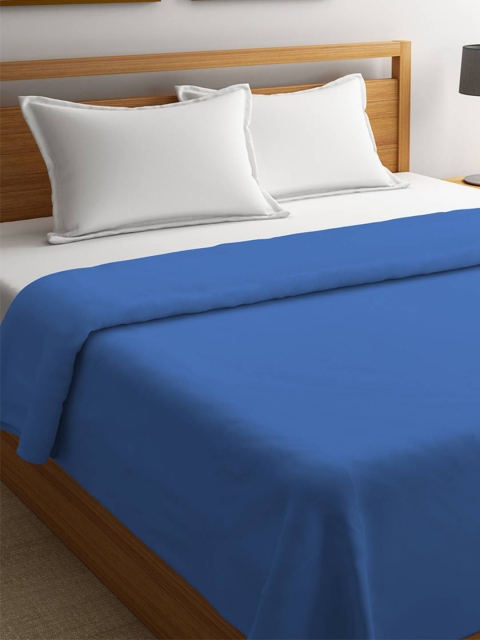 

STELLAR HOME Blue Solid AC Room 210 GSM Double Bed Blanket