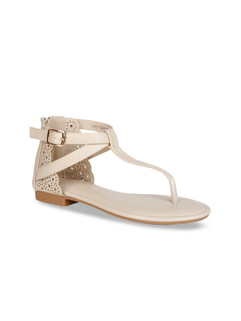 

Allen Solly Woman Cream-Coloured Laser Cut Open Toe Flats