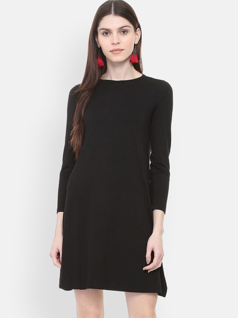 

People Women Black Solid T-shirt Dress