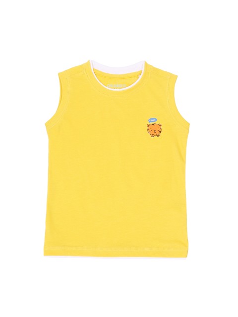 

Pantaloons Baby Boys Yellow Solid Round Neck T-shirt
