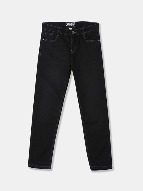 

Cherokee Boys Black Slim Fit Mid-Rise Clean Look Stretchable Jeans