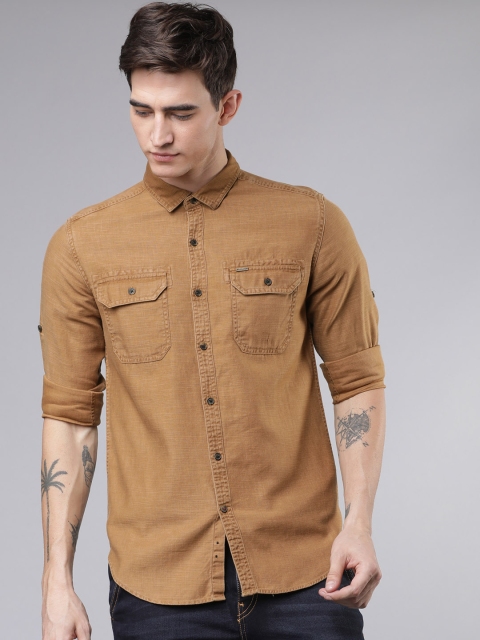 

Ecko Unltd Men Khaki Slim Fit Solid Casual Shirt