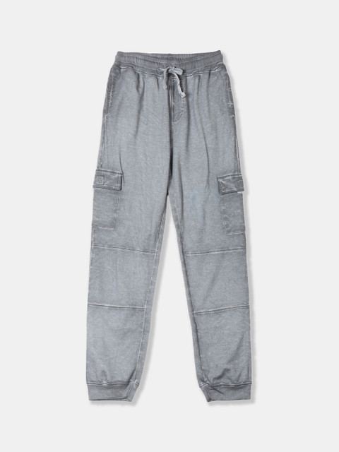 

Cherokee Boys Grey Solid Pure Cotton Jogger