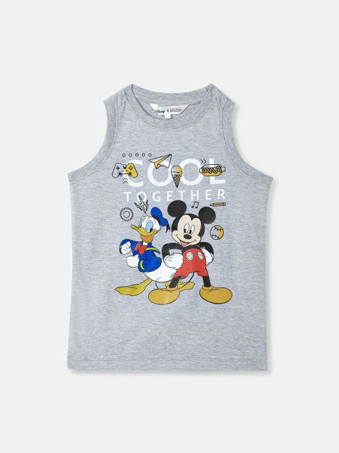 

DISNEY X ZILINGO Boys Grey Printed Round Neck T-shirt