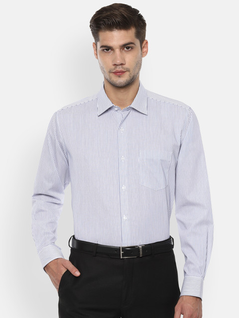 

Van Heusen Men Blue & White Regular Fit Striped Formal Shirt