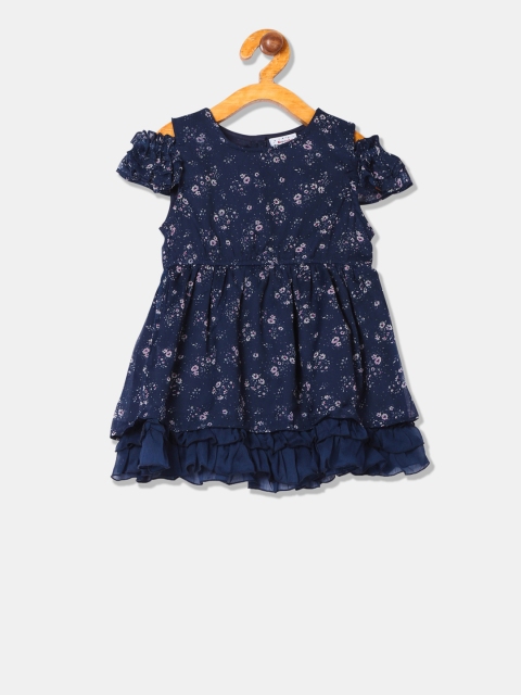 

Donuts Girls Blue Printed Fit and Flare Dress
