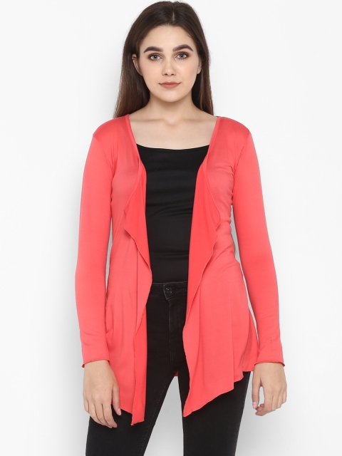 

Color Cocktail Women Pink Solid Open Front Shrug