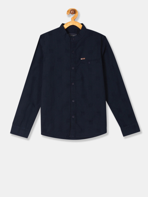 

Cherokee Boys Navy Blue Printed Regular Fit Casual Shirt