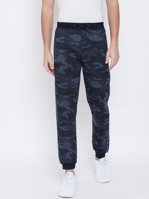 

Octave Men Navy Blue & Green Camouflage Printed Slim Fit Joggers