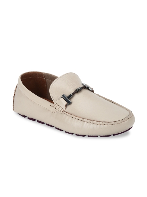 

Red Tape Men Off-White Leather Driving Shoes