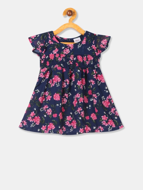 

Donuts Girls Blue Printed Fit and Flare Dress