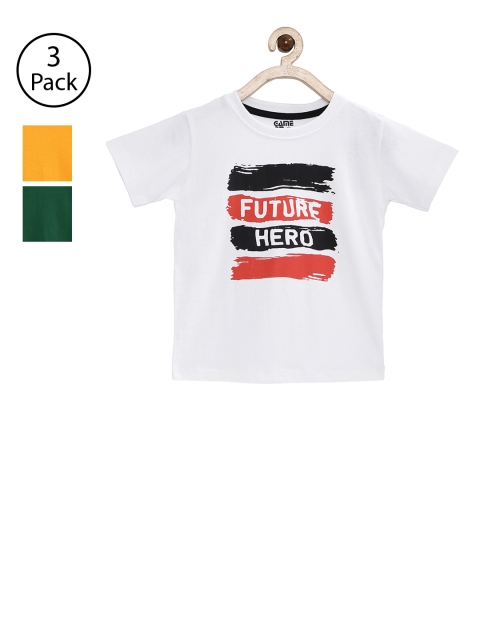 

Joven Boys Pack of 3 Printed Round Neck T-shirts, Green