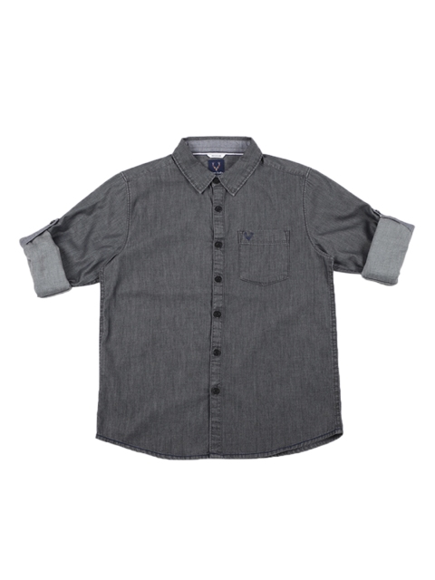 

Allen Solly Junior Boys Grey Regular Fit Solid Denim Casual Shirt
