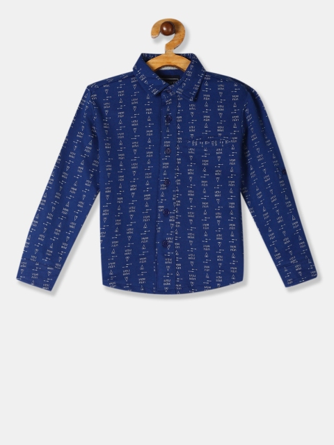 

Cherokee Boys Blue & Beige Regular Fit Printed Casual Shirt