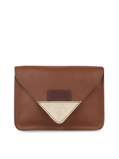 

Paradigm Design Lab Brown & Gold-Toned Colourblocked Leather Sling Bag