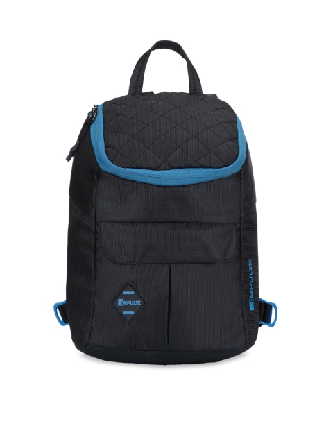 

Impulse Unisex Black & Blue Solid Backpack