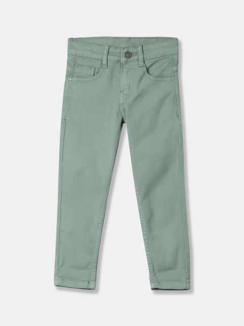 

Cherokee Boys Green Slim Fit Mid-Rise Clean Look Stretchable Jeans