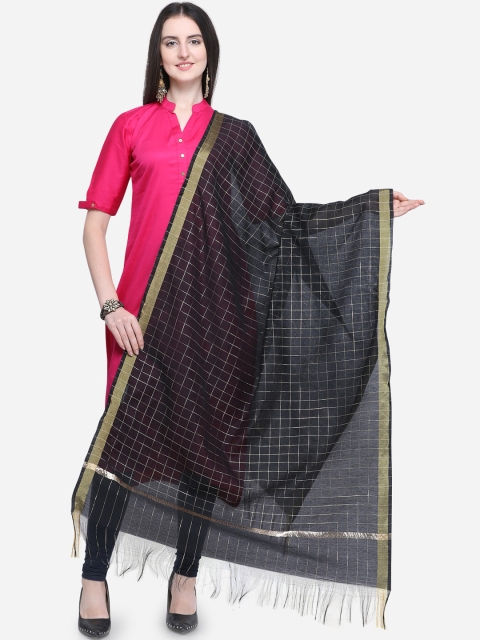 

Satrani Black Checked Dupatta