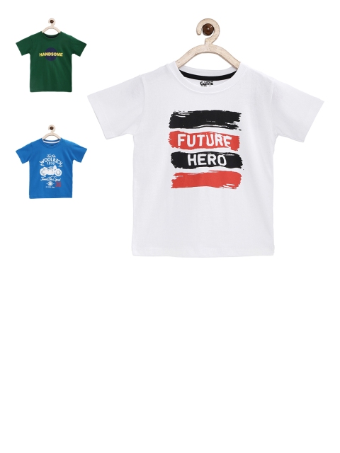 

Joven Boys Pack of 3 Printed Round Neck T-shirts, Green